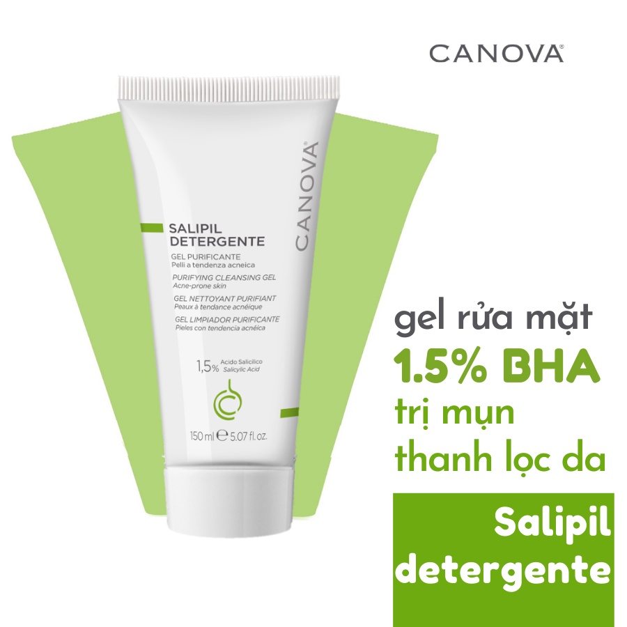 CANOVA Salipil Detergente 1,5% 150mL - Gel Rửa Mặt Ngừa Mụn, Thanh Lọc Da