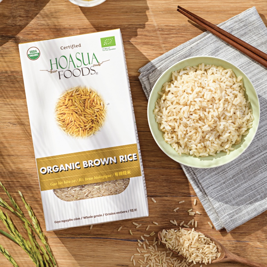 Gạo lứt hữu cơ HOA SUA FOODS – mềm xốp dinh dưỡng 1kg