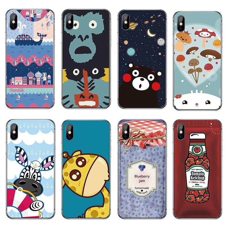 Ốp lưng TPU mềm in hình hươu cao cổ dễ thương cho iPhone X 8 7 6 6S Plus 5 5S SE