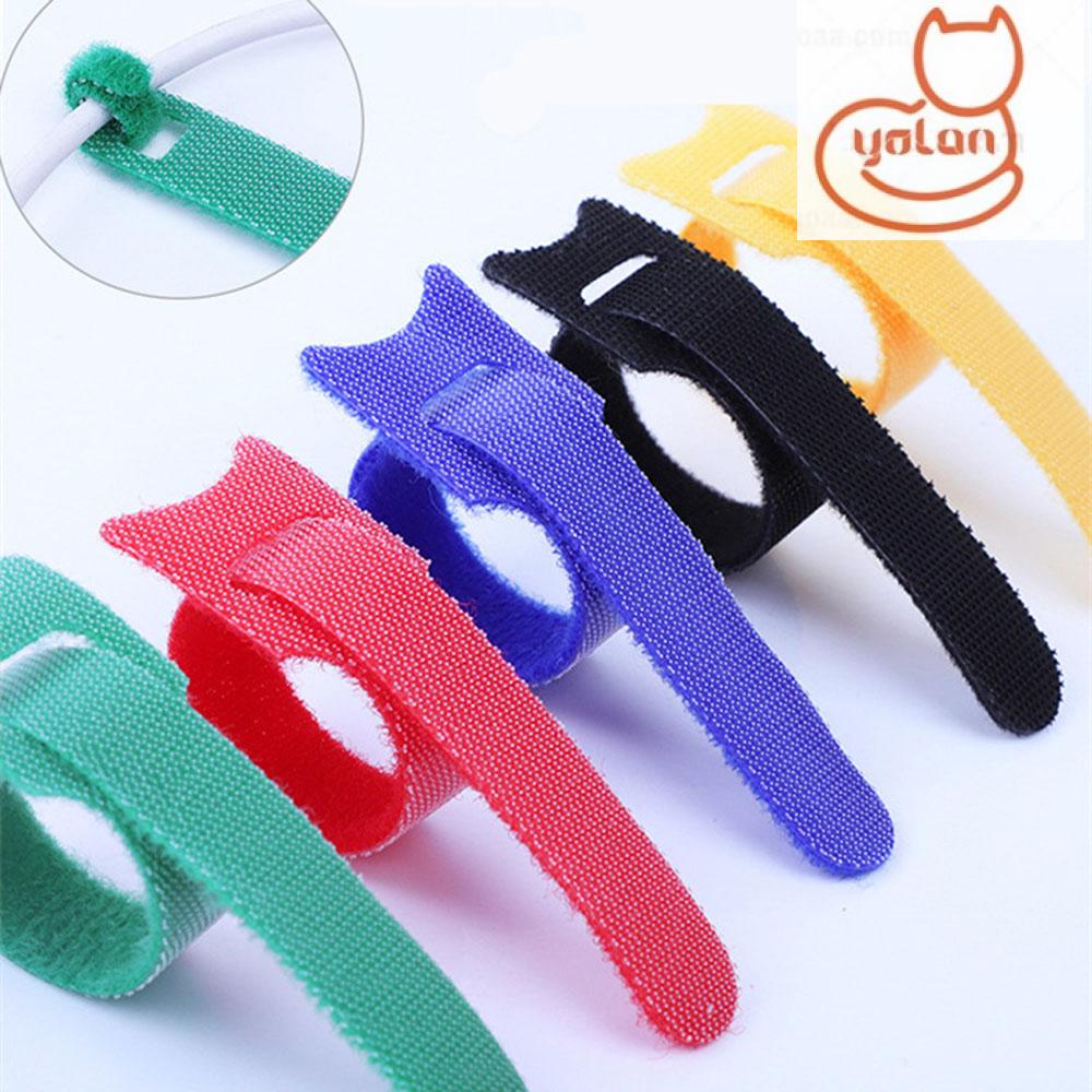 Set 50 Dây Nylon Tự Dính Chữ T Nhiều Màu Sắc Có Thể Tái Sử Dụng Dùng Để Buộc Dây Cáp Máy Tính