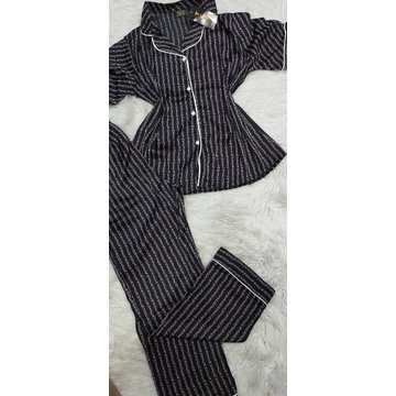 Bộ pijama tay ngắn quần dài vải satin