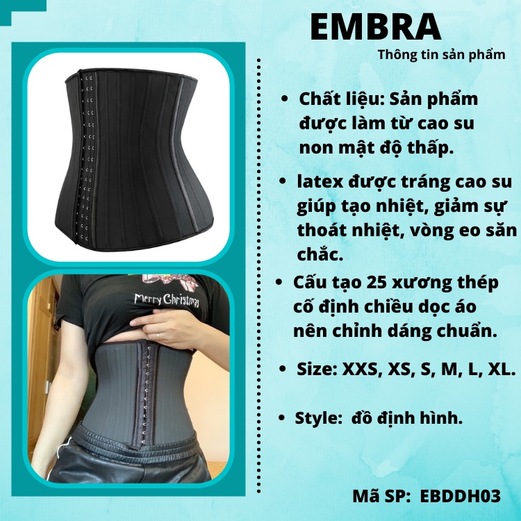 Đai nịt bụng latex 25 xương nhập khẩu Hy Lạp mã EBDDH03