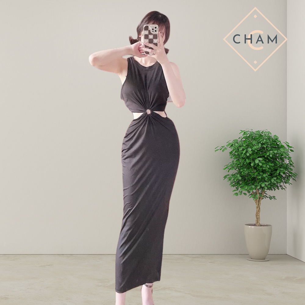 Váy body nữ cotton cao cấp Cham đầm ôm bó sát công sở, đi chơi xinh xắn | BigBuy360 - bigbuy360.vn