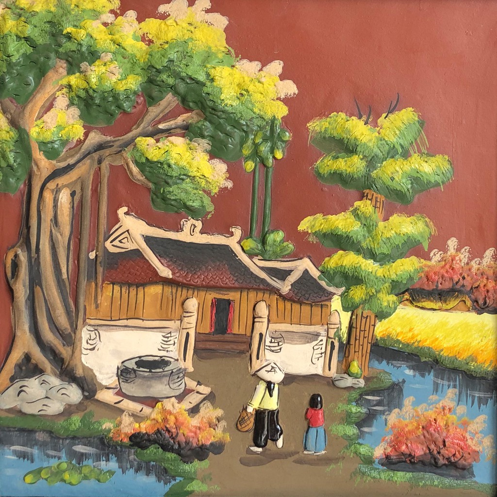 Tranh Gốm Bát Tràng 48 x 48cm