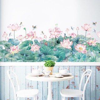 Decal dán tường Hồ sen trang trí gia đình siêu đẹp GN250