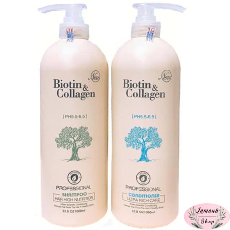 [Chính hãng] COMBO DẦU GỘI VÀ XẢ BIOTIN COLLAGEN 1000ml SIÊU MỀM MƯỢT CHO TÓC KHÔ