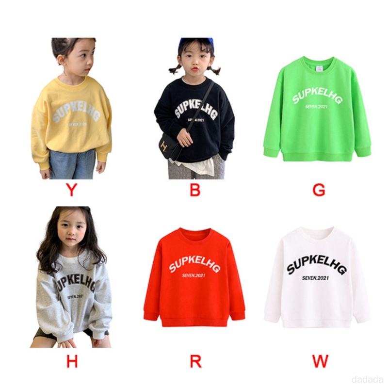 Áo Sweater Cổ Tròn Tay Dài In Chữ Phong Cách Hàn Quốc Thời Trang Thu Đông Cho Bé Gái