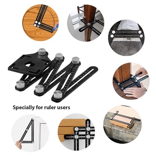 Thước đo đa góc - thước đo 6 góc gấp lỗ định vị đa năng bằng hợp kim nhôm