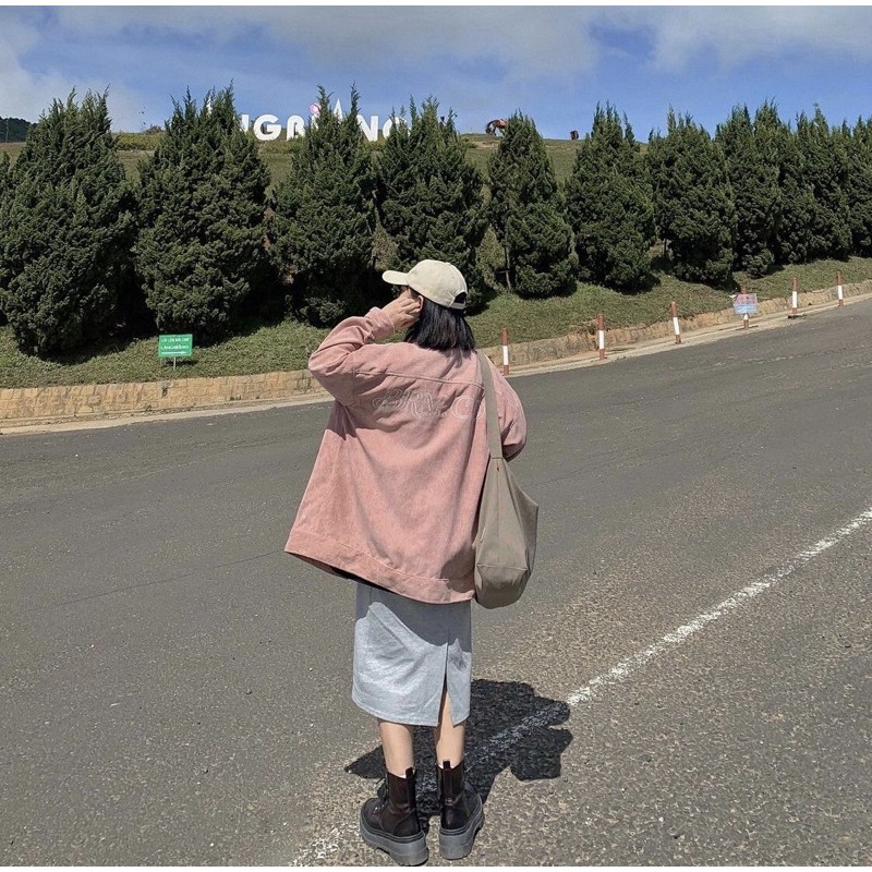 Chân váy trơn xẻ sau Basic Ullzang