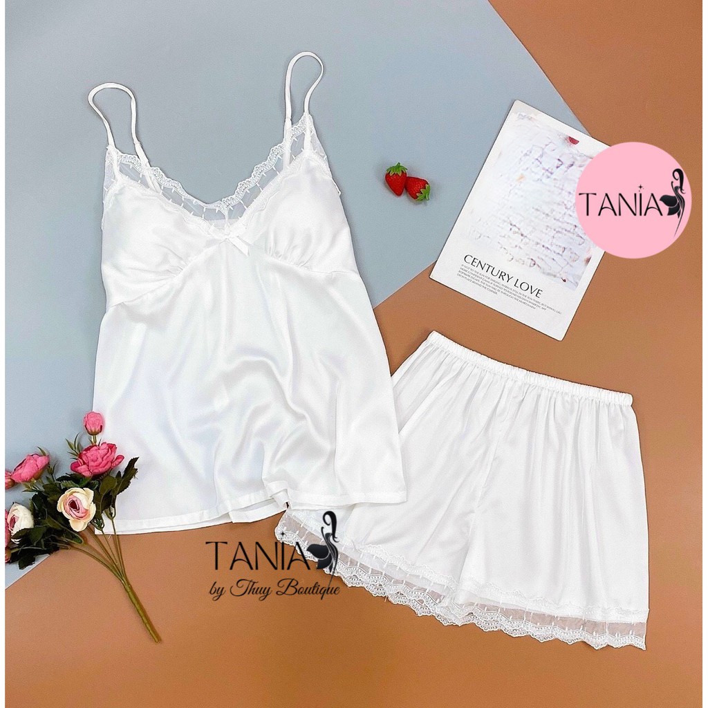 Đồ Bộ 2 Dây TANIA Lụa Cao Cấp Sexy Quyến Rũ Gợi Cảm 2828 | BigBuy360 - bigbuy360.vn