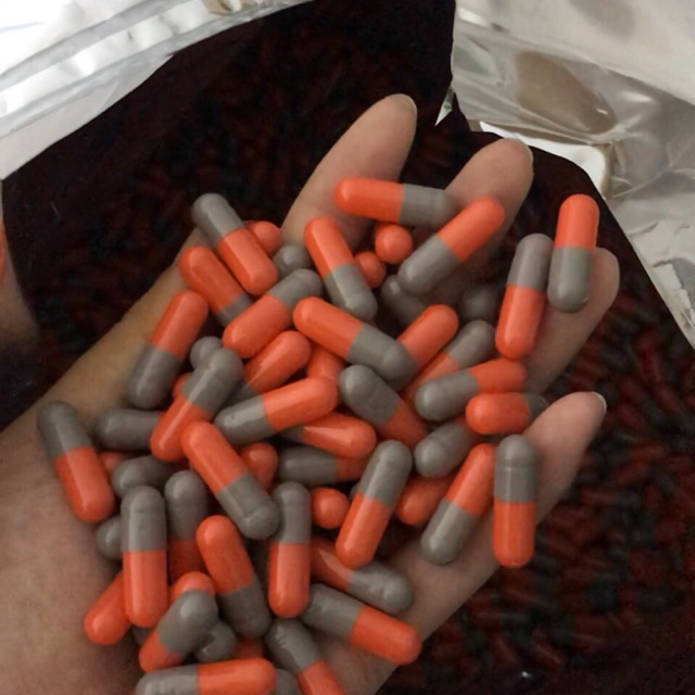 Vỏ nang rỗng, vỏ con nhộng, vỏ nang con nhộng màu xám cam, vỏ nang đóng bột thuốc đông y, trà giảm cân