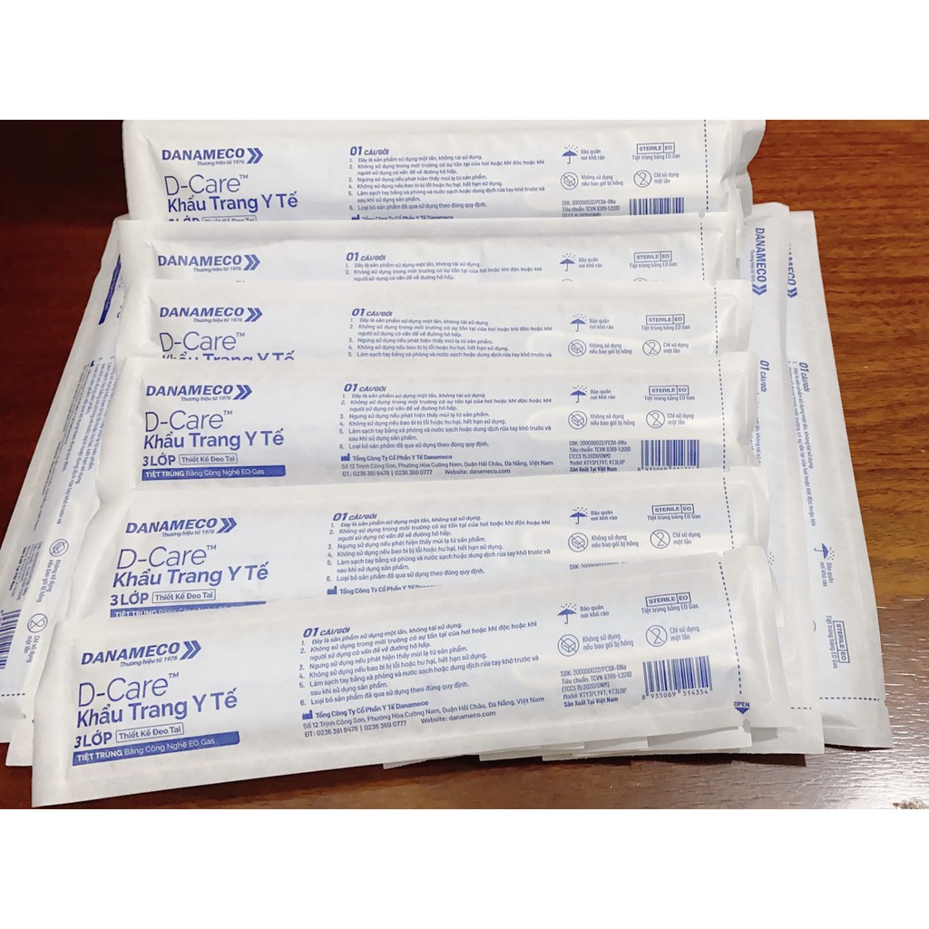 Khẩu trang y tế tiệt trùng DANAMECO ( Bọc 1 túi 1 cái kháng khuẩn) | BigBuy360 - bigbuy360.vn