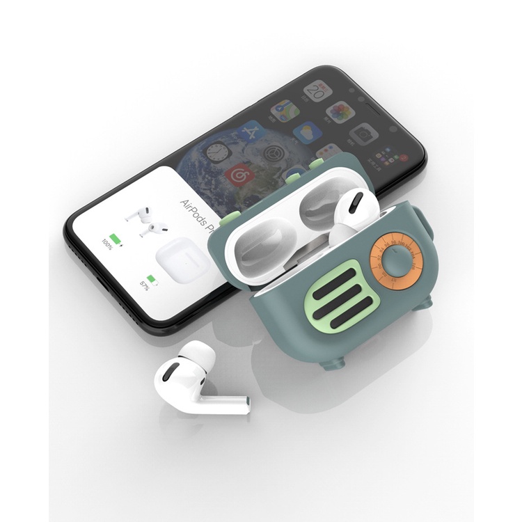 Bao Case Cho Airpods Pro Kai Hình Radio Retro