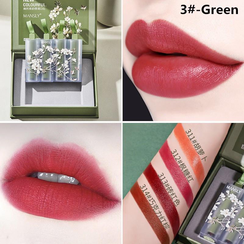 [ CÓ SẴN ] Bộ 4 cây son nhung lì hiệu MANSLY®【177B-02#PURPL Ekhông có cổ phần】 | BigBuy360 - bigbuy360.vn