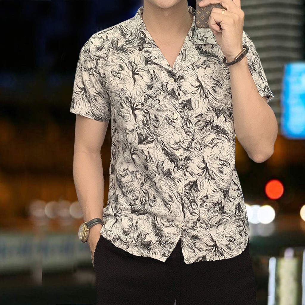 Áo sơ mi - Áo sơ mi họa tiết - Chất liệu cotton mát mẻ, mặc cực kỳ thoái mái, mặc đi chơi đi làm đều bao đẹp