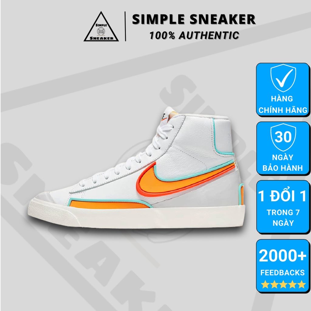 Giày Nike Chính Hãng FREESHIP Nike Mid Blazer Vintage Auth - Giày Nike Cổ Cao Classic Chính Hãng - Simple Sneaker