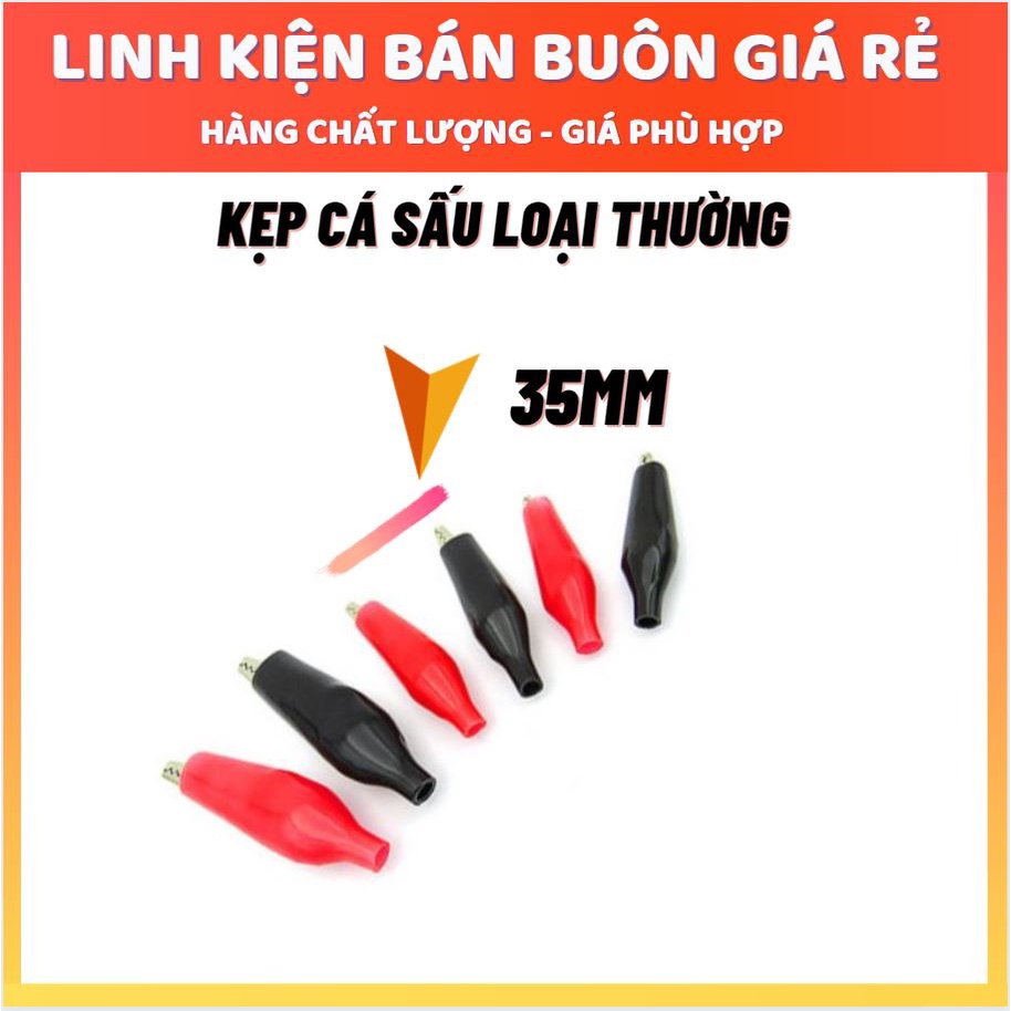Đầu Kẹp Cá Sấu các loại 1 cặp đen đỏ, Kẹp dây điện
