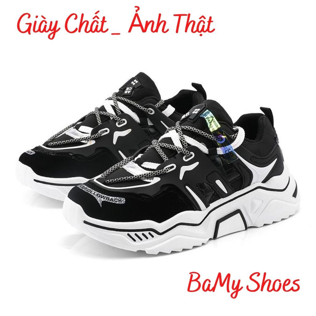 Giày Thể Thao Nam Tăng Chiều Cao  Giày Sneaker Nam Màu Đen vải lưới Thông Hơi Thoáng Khí- M95