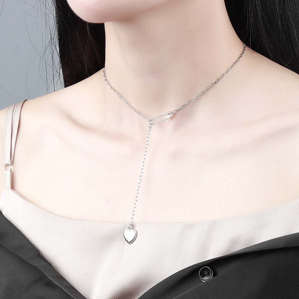 Vòng cổ Mặt Hình Kẹp Giấy Thiết Kế Đơn Giản Thời Trang Cho Nữ