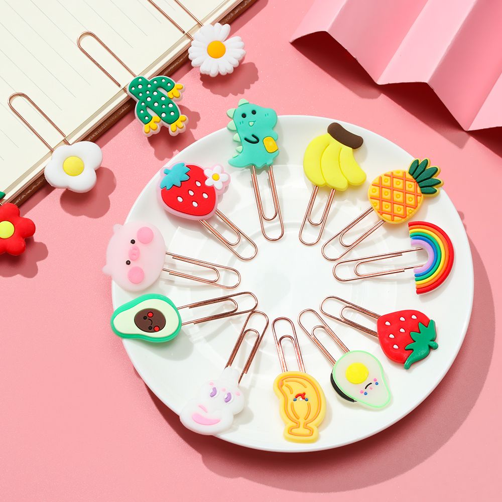 Kẹp giấy phối chi tiết trái cây silicon xinh xắn dễ thương