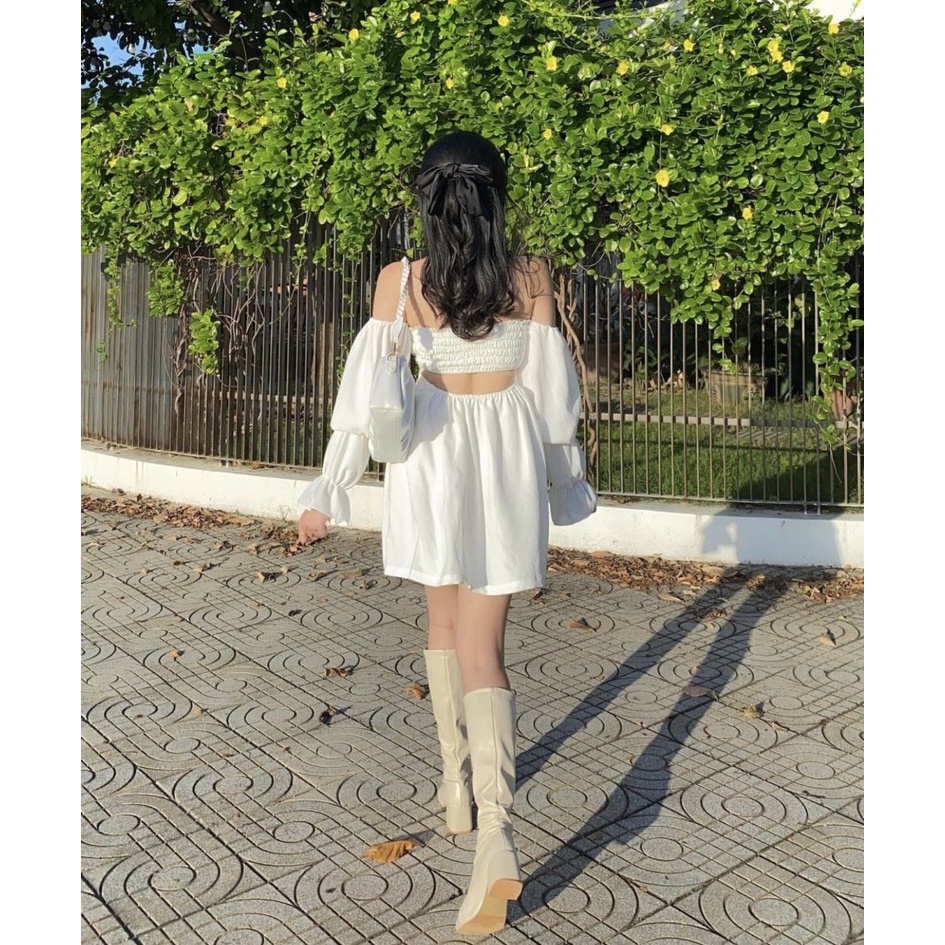 ĐẦM TRỄ VAI XÒE THẮT NƠ NGỰC NHIỀU KIỂU - OLIVIA DRESS | BigBuy360 - bigbuy360.vn