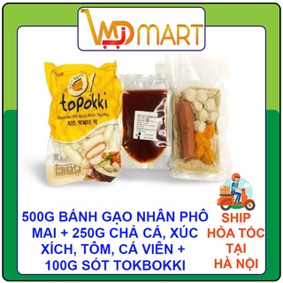 500G BÁNH GẠO NHÂN PHÔ MAI + 100G SỐT + COMBO 250G CHẢ CÁ, XÚC XÍCH, CÁ VIÊN