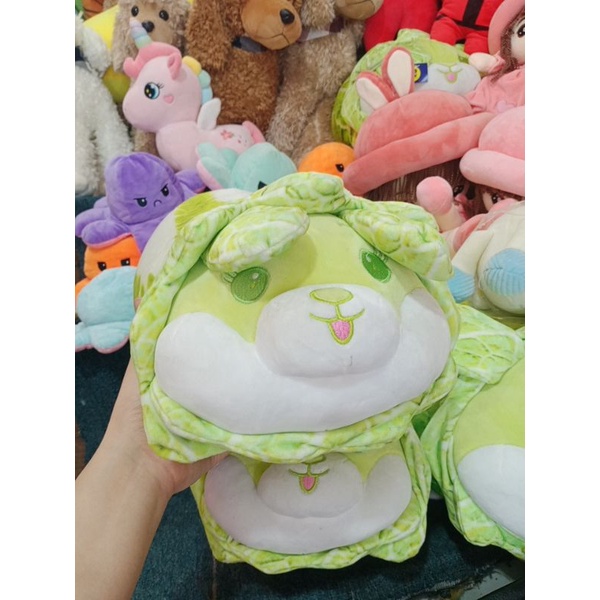 Gấu Bông Chó Bắp Cải Thỏ Băp Cải Màu Xanh Lá Siêu Mềm Mịn _ Unishop