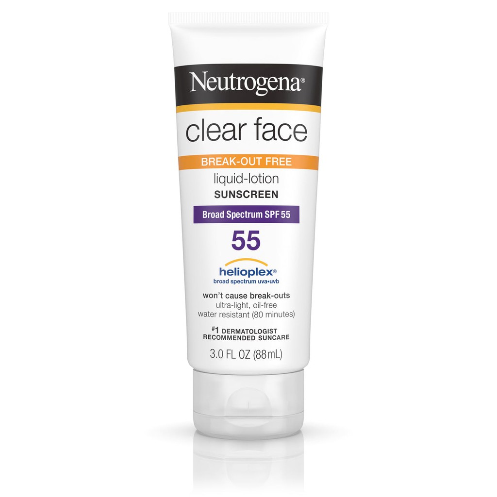 Kem Chống Nắng Neutrogena Clear Face Break-Out Free Liquid Lotion Sunscreen Broad Spectrum SPF 55 (88mL)