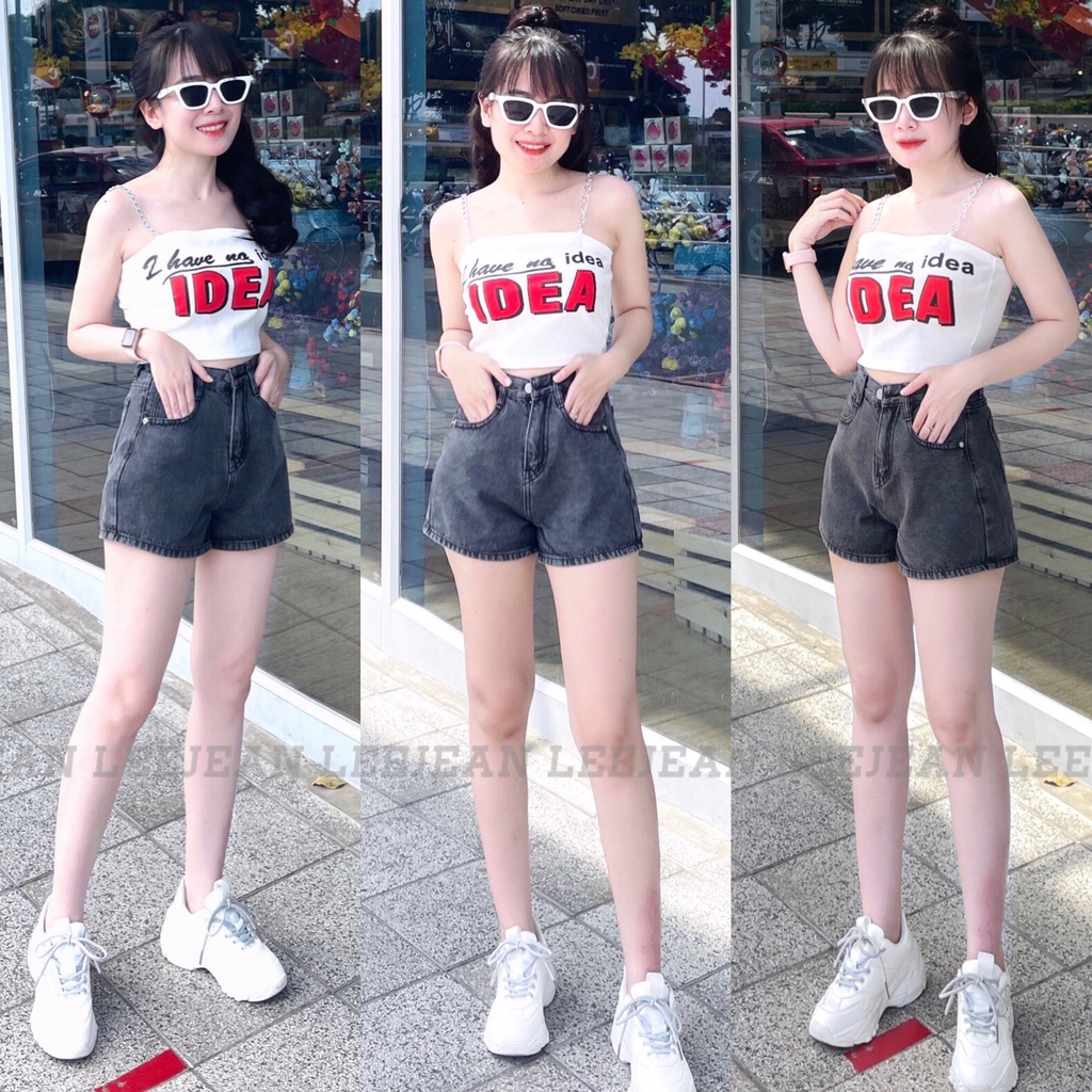 Quần Đùi Jean Nữ Trơn Lưng Cao Không Giãn LEE10, 4 Màu Hình Tự Chụp Kèm Video | BigBuy360 - bigbuy360.vn