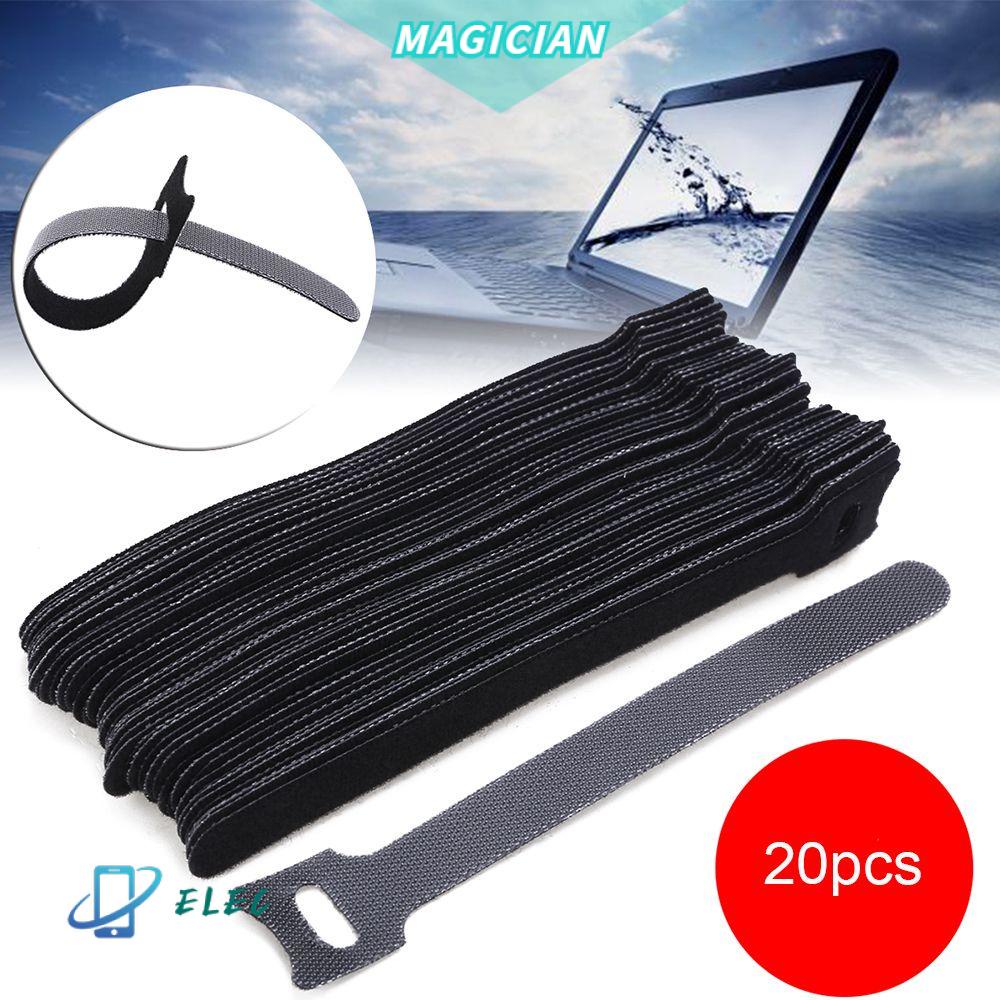 Set 20 Dây Quấn Dây Cáp Tai Nghe Bằng Nylon Có Thể Tái Sử Dụng