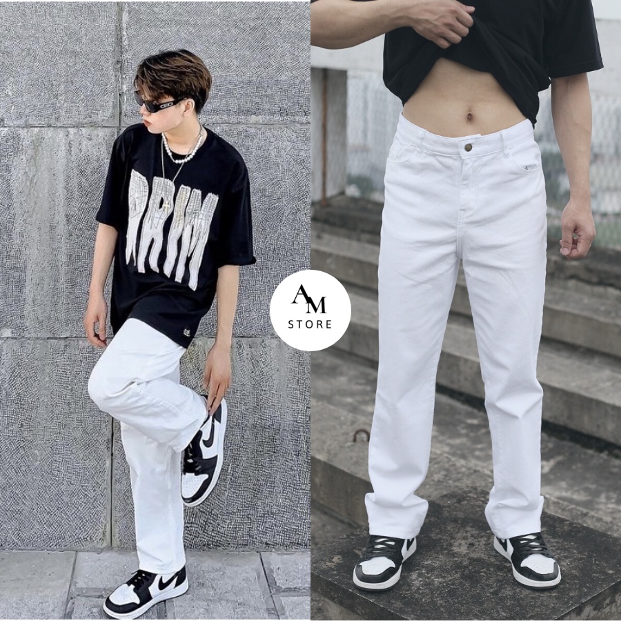 Quần Baggy Nam Nữ Ống Rộng Dáng Suông, Quần Jean Nam Nữ A&M Chất Bò