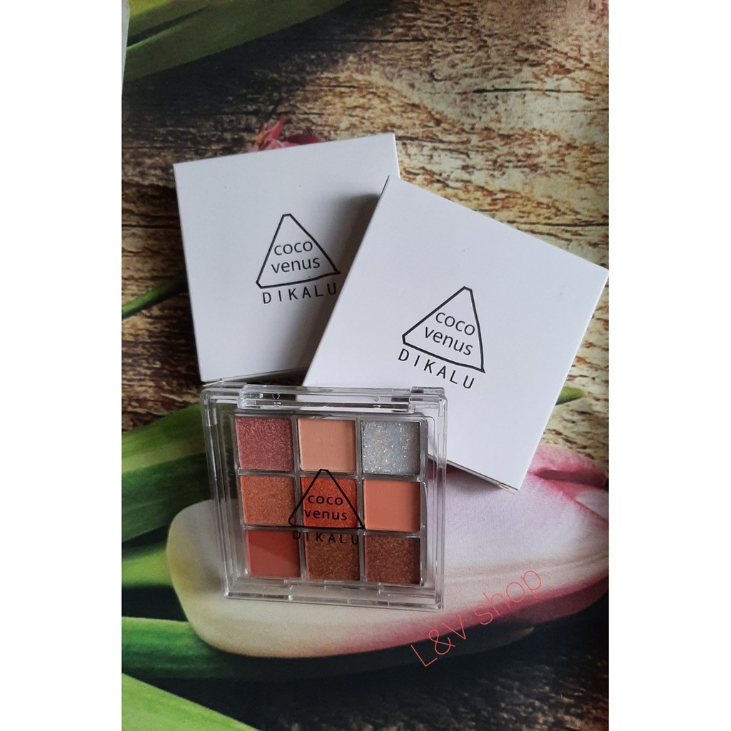 Phấn Mắt DIKALU VENUS 9 Ô Màu Nhũ - Nhẹ Nhàng Lấp Lánh