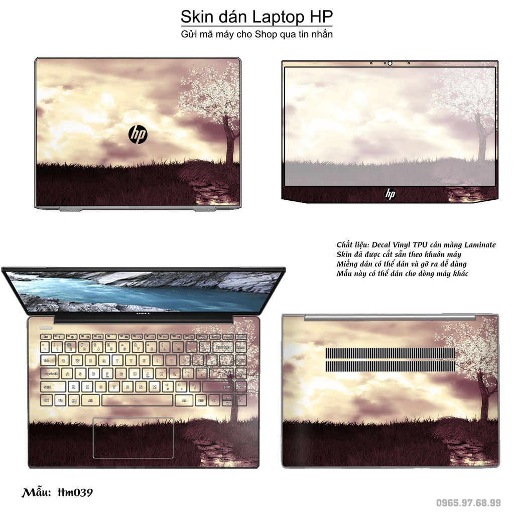 Skin dán Laptop HP in hình Tranh thủy mặc _nhiều mẫu 2 (inbox mã máy cho Shop)