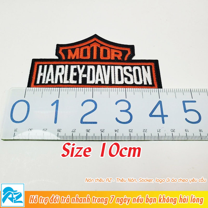 Patch ủi thêu logo Harley Davidson Motor  - Sticker Logo ủi quần áo balo S490