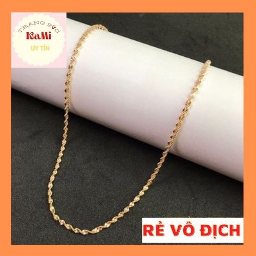 RẺ VÔ ĐỊCH Dây chuyền xoắn Lam mạ vàng 18K thời trang