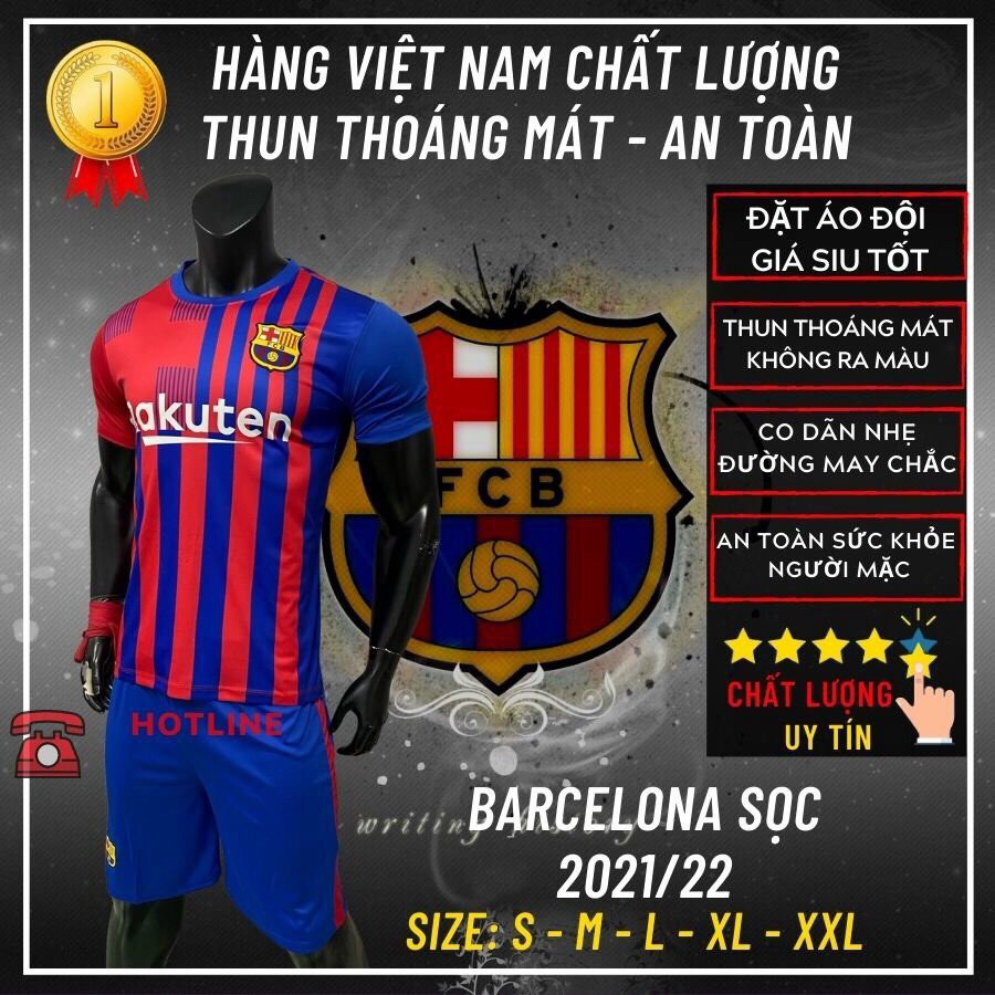 BỘ QUẦN ÁO BÓNG ĐÁ CLB BARXA SỌC SÂN NHÀ ( BARCELONA ) MÙA GIẢI MỚI 2021-2022 CHUẨN THI ĐẤU 99%, THUN LẠNH CAO CẤP BX03