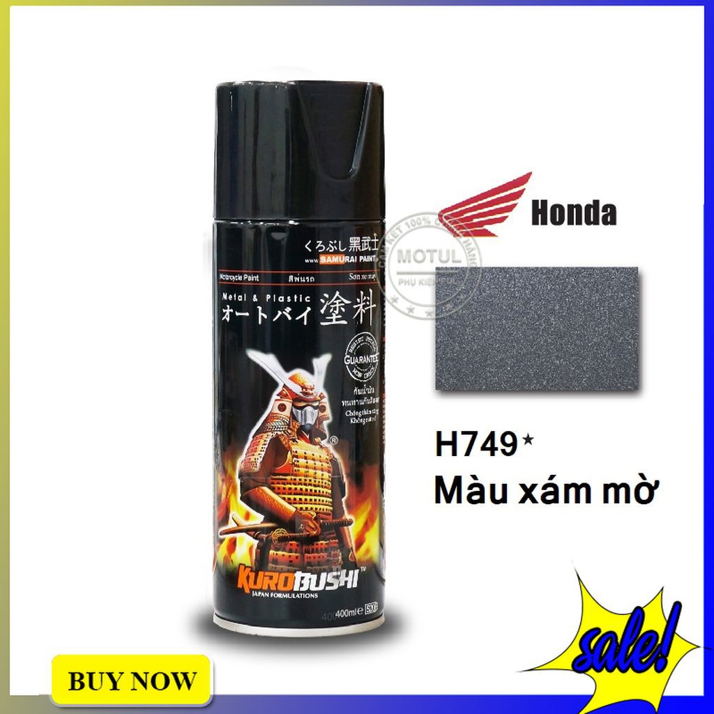 Sơn xịt Samurai màu xám mờ H749 hàng chính hãng 400ml