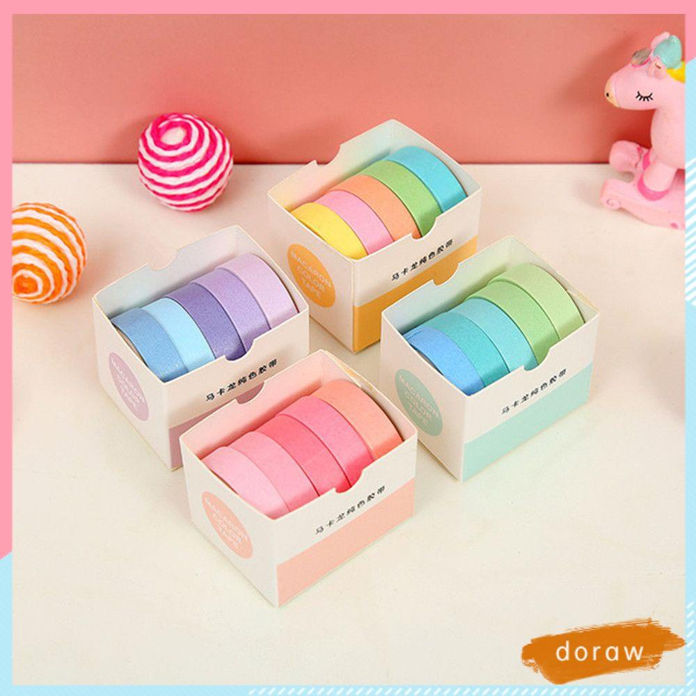 Bộ 5 cuộn băng washi đáng yêu dùng cho trang trí sổ tay