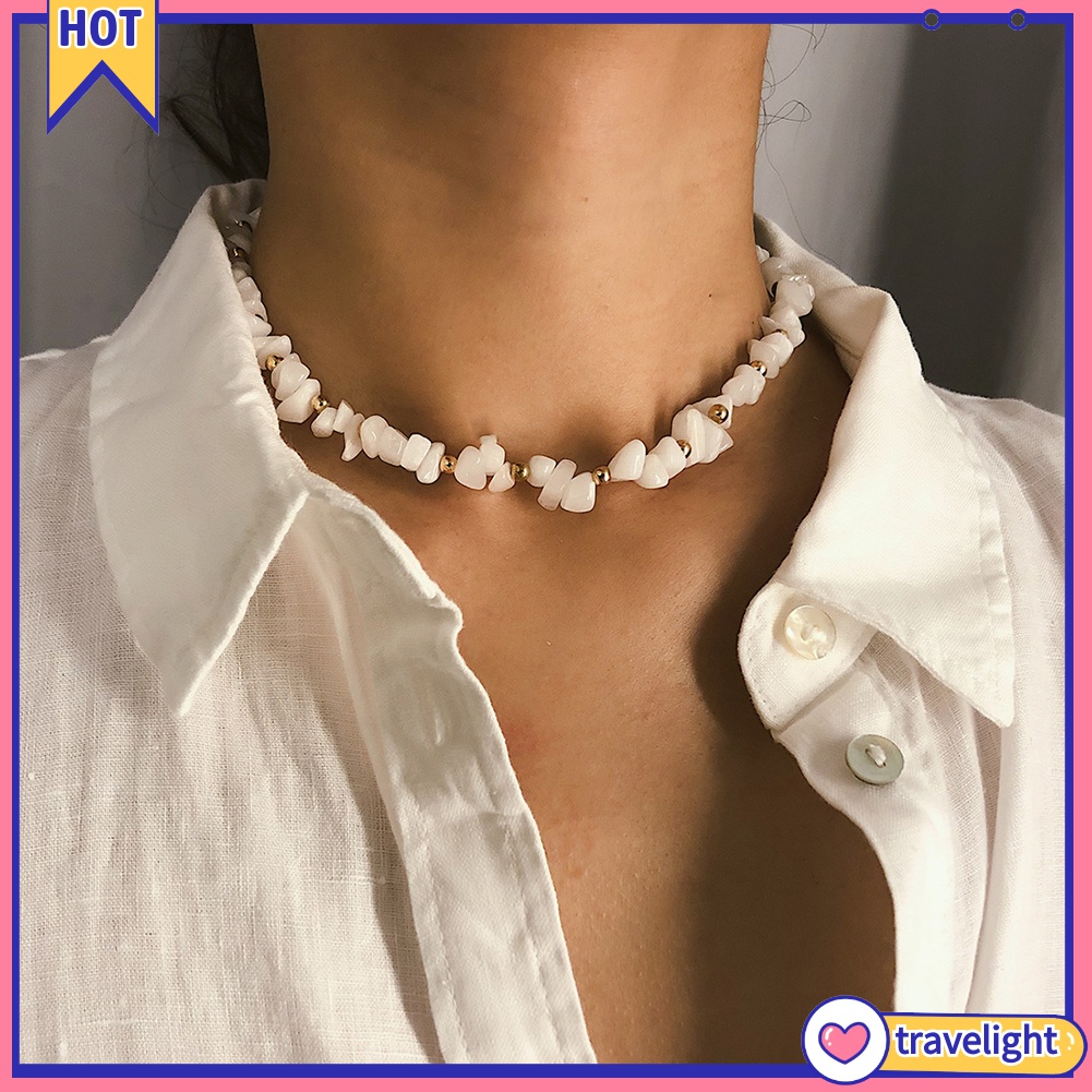 Vòng cổ choker đính đá phong cách Bohemian thời trang đi biển mùa hè cho nữ