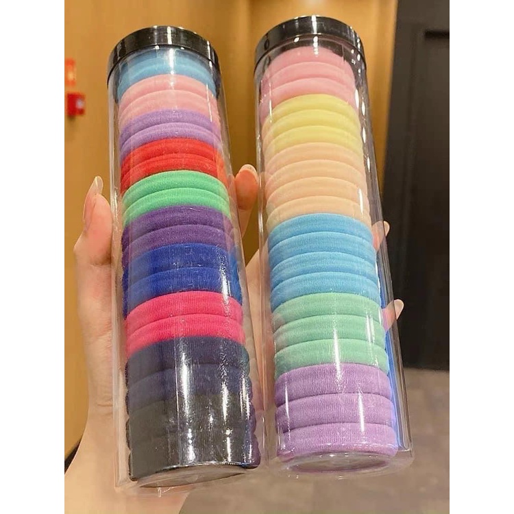 Sét 20 chun buộc tóc nhiều màu sắc - dây buộc tóc ống cho nữ