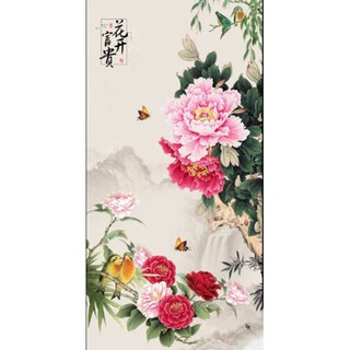 Tranh đính đá hoa mẫu đơn
