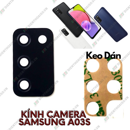 Kính camera samsung a03s kèm keo dán