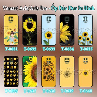 Ốp lưng Vsmart Aris/ Aris Pro dẻo đen in hình Hoa Hướng Dương