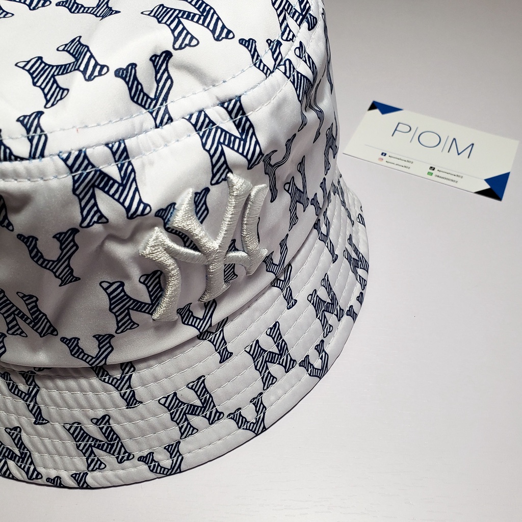 Mũ Bucket M.L.B NY Monogram White nón Bucket NY - Pom Store