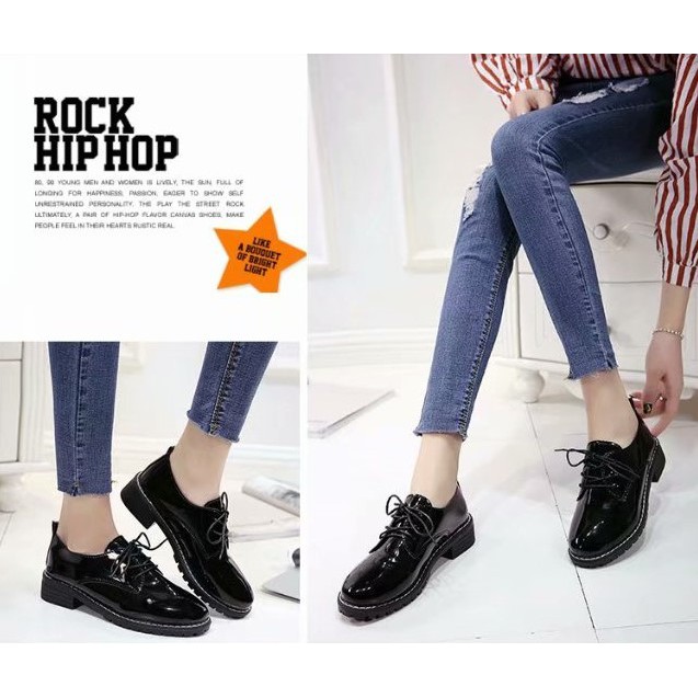 [Hàng Về Sẵn] Giày oxford da căng bóng phong cách Vintage Giày nữ sinh thanh lịch | BigBuy360 - bigbuy360.vn