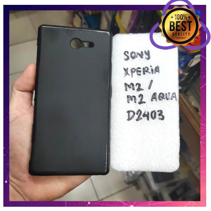Ốp Lưng Cao Su Silicone Mềm Màu Đen Cho Hp Sony Xperia M2 M2 Aqua D2403