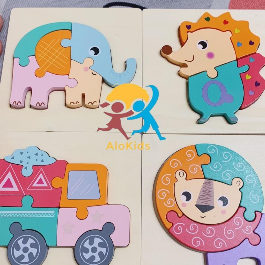 Tranh Ghép Hình 3D Nổi Bằng Gỗ Cho Bé Loại Cao Cấp Shop Alokids