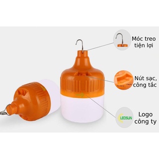 Bóng đèn sạc tích điện ledsun 60w có móc treo