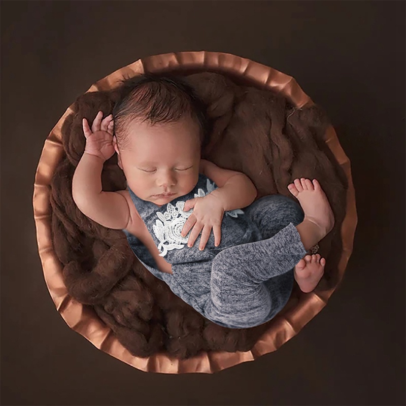 Bộ Áo Liền Quần Kèm Quần Yếm Xinh Xắn Dùng Chụp Ảnh Cho Bé Sơ Sinh