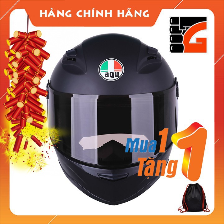 ✅Nón Bảo Hiểm Full Face AGU đen chuẩn CR